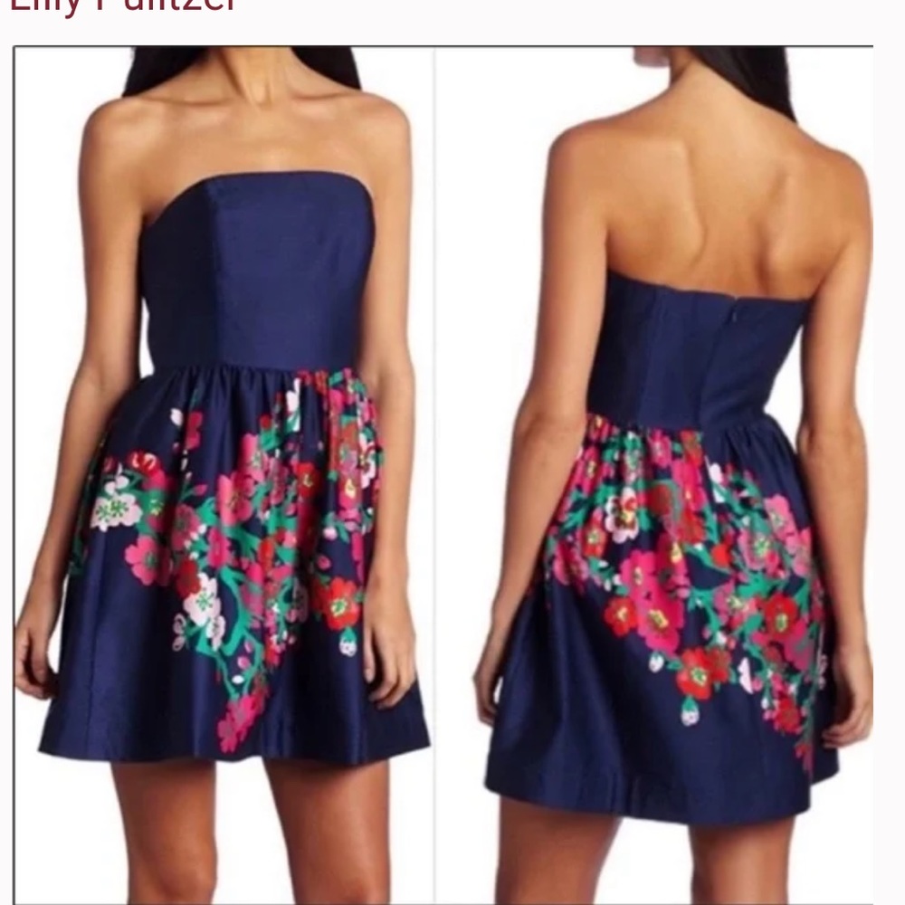 Lilly Pulitzer floral strapless dress